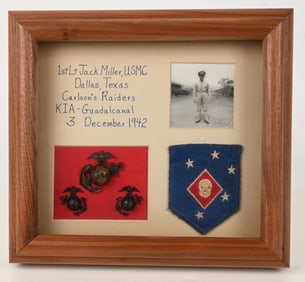 WWII MARINE CORPS ID'ED KIA CARLSON RAIDER OFFICER