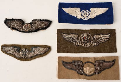 WWII ARMY AIR CORPS AIR CREW BULLION WINGS LOT AAC