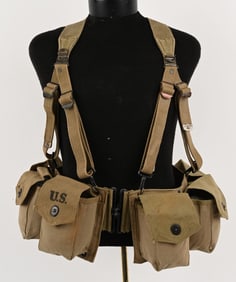WWII BAR AMMO BELT W M1936 COMBAT SUSPENDERS WW2