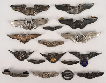 WWII US ARMY / NAVY WINGS LOT IN STERLING PILOT