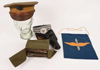 WW1 & WWII MILITARY LOT NAZI LUFTWAFFE VISOR HAT
