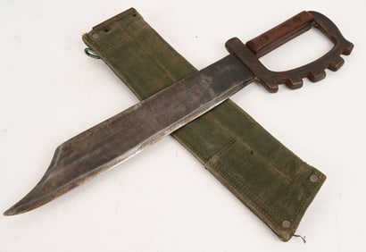 WWII BRITISH KNUCKLE DUSTER TRENCH KNIFE MACHETE