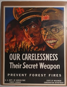 WWII POSTER OUR CARELESSNESS THEIR SECRET WEAPON