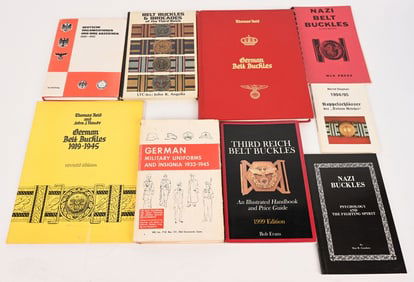 WWII NAZI GERMAN REFERENCE BOOK LOT BELT BUCKLES