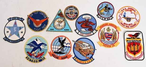 VIETNAM ERA US NAVY SQUADRON PATCH LOT of 12