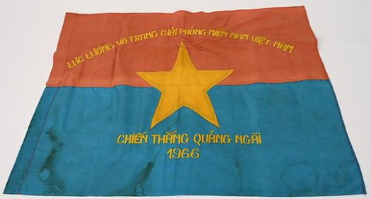PEOPLES ARMY OF VIETNAM BATTLE FLAG 1966 BANNER