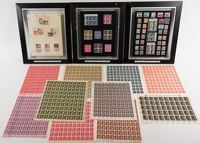 WWII NAZI GERMAN NSDAP ADOLF HITLER STAMP SHEETS