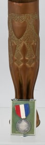 WWI TRENCH ART VASE MADE FROM SHELL