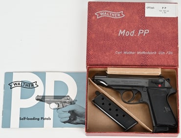 VERY FINE BOXED WALTHER PP POST WAR 7.65 MM PISTL