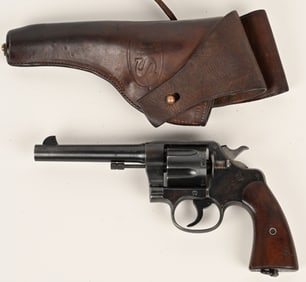 FINE COLT MODEL 1917 REVOLVER WITH HOLSTER 45 ACP