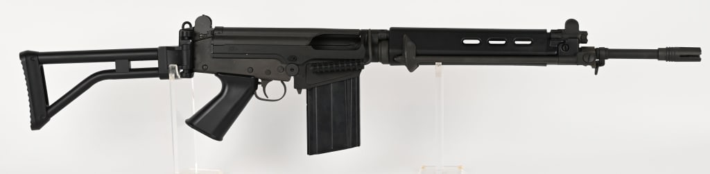 DSA SA-58 PARATROOPER FAL SEMI AUTO RIFLE: SERIAL NUMBER: DSA22144. BARREL: 18". CALIBER: .308 WIN. The DSA SA-58 is a variant of the FN FAL. This factory built rifle features a metric pattern cast steel receiver with carry handle, fully adjus