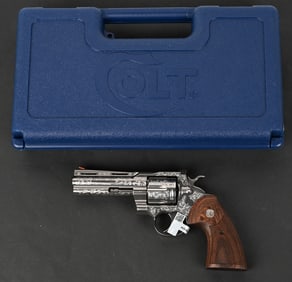 ENGRAVED COLT PYTHON .357 MAGNUM REVOLVER