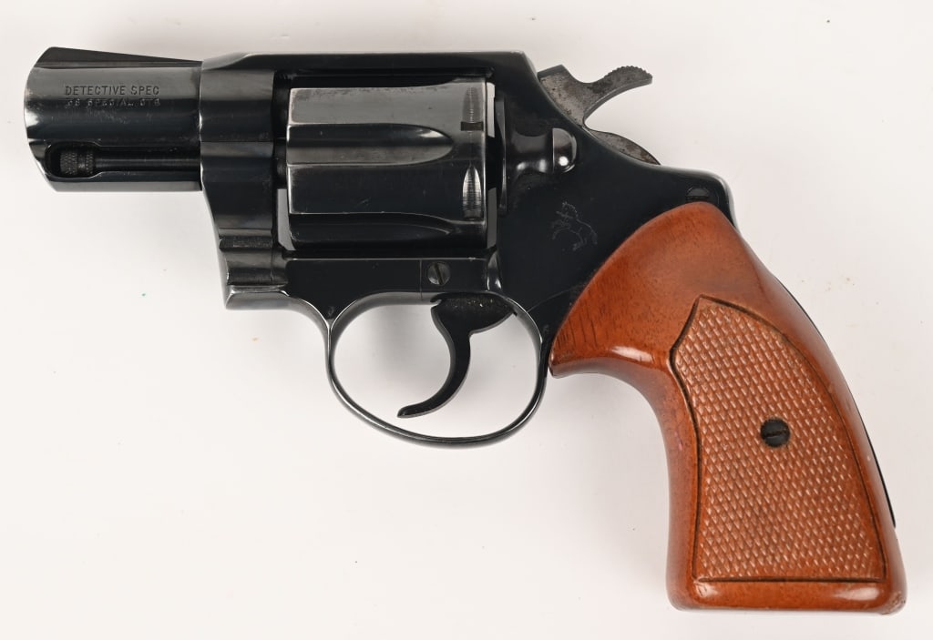 COLT DETECTIVE SPECIAL 38 SPECIAL REVOLVER: SERIAL NUMBER: C52390. BARREL: 2 1/8". CALIBER: .38 SPECIAL. MANUFACTURED: 1973. The Colt Detective Special is a double-action revolver known for its compact size and six-round capacity, specifically