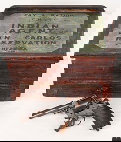 WEBLEY w/ ASSOCIATED WOOD BOX ATTRIBUTED TO PLUM
