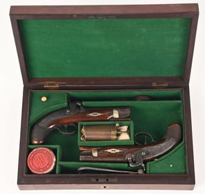 FINE CASED PAIR OF LONDON POCKET PISTOLS