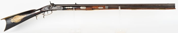 LEVI BIDDLE OHIO HALF STOCK PERCUSSION RIFLE