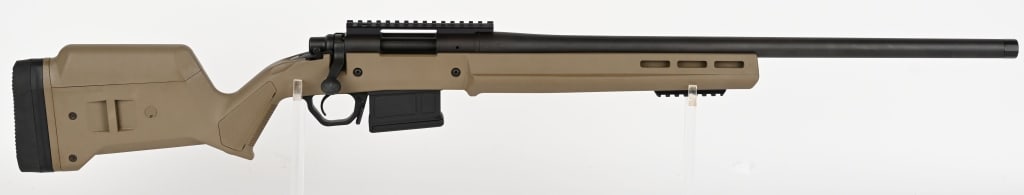 REMINGTON 700 MAGPUL HUNTER 6.5 CREEDMOOR RIFLE: SERIAL NUMBER: RR55416K. BARREL: 24". CALIBER: 6.5 CREEDMOOR. This Remington 700 is sporting Magpul's Hunter polymer stock, trigger guard and a PMAG S polymer 5 round magazine. The rifle features a ma