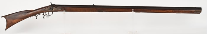 ANTIQUE PERCUSSION HEAVY BARREL BENCH RIFLE
