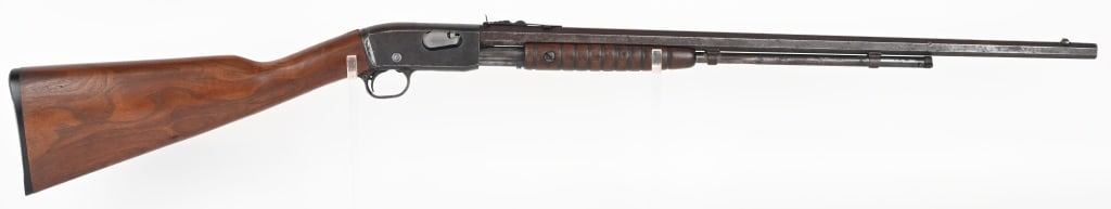 REMINGTON MODEL 12-C PUMP ACTION RIFLE 22 S-L-LR: SERIAL NUMBER: 633487 BARREL: 24" CALIBER: 22 S-L-LR. MANUFACTURED: 1909 - 1936 The C model came standard with full octagon barrel. Other features include 2/3 magazine, take down, blue finish, sportin