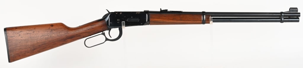 WINCHESTER MODEL 94 LEVER ACTION RIFLE 30-30 WIN.: SERIAL NUMBER: 3477023. BARREL: 20". CALIBER: 30-30 WIN. MANUFACTURED: 1973. Metal is blue finished steel with hooded front and Buckhorn style rear sights. Winchester two line address and caliber stam