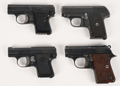 LOT OF FOUR POCKET PISTOLS 25 AUTO AND 22 SHORT
