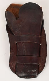 OTTO F. ERNST DOUBLE LOOP HOLSTER W/ FLORAL STAMPS
