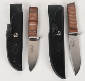 FÄLLKNIVEN KNIFE LOT IDUN FREJ SHEATHED KNIVES