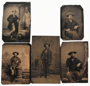 TINTYPE LOT OF COWBOYS & GENTLEMEN MOSTLY RUFIANES