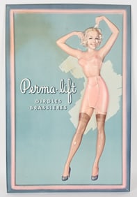 PERMA-LIFT BRASSIERES PINUP GIRL SIGN