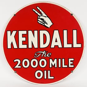 KENDALL THE 2000 MILE DOUBLE SIDED TIN SIGN