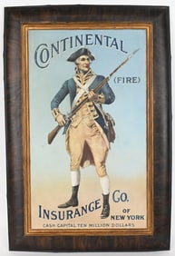 CONTINENTAL INSURANCE CO TIN SELF FRAMED SIGN
