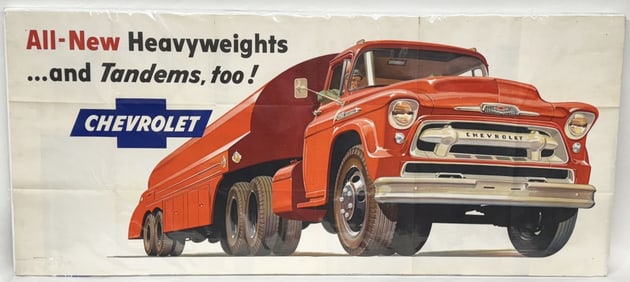 1956 CHEVROLET HEAVYWEIGHTS TRUCK DEALER POSTER