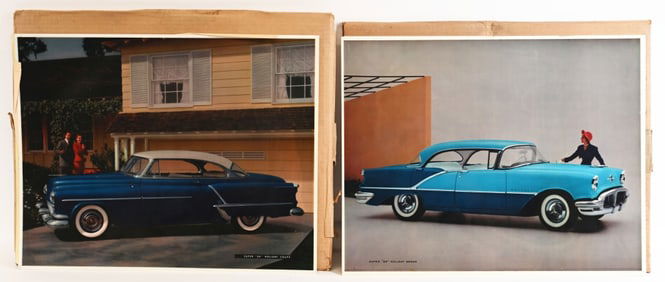 10- 50s OLDSMOBILE SHOWROOM TRANSPARENCIES SIGNS