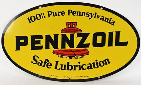 PENNZOIL 100% PURE PENNSYLVANIA DST SIGN