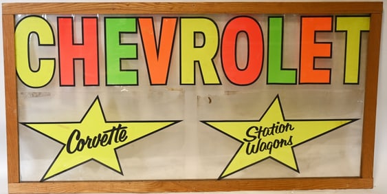 1960s CHEVROLET CORVETTE & STATION WAGONS SIGN