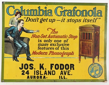 COLUMBIA GRAFONOLA TIN SIGN