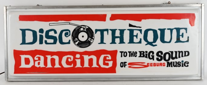 SEEBURG JUKE BOX DISCOTHEQUE LIGHTUP SIGN