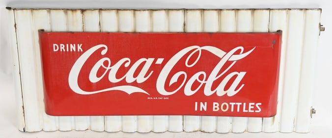 DRINK COCA COLA IN BOTTLES SLED SIGN w/ BACKER