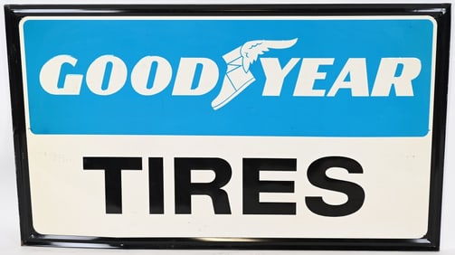 GOOD YEAR TIRES EMBOSSED TIN SIGN