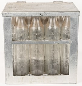 16- SHELL PENN 1 QT OIL BOTTLES & CARRIER