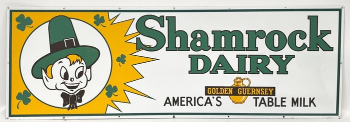 SHAMROCK DAIRY MILK PORCELAIN SIGN