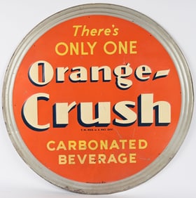 ORANGE CRUSH TIN BUTTON SIGN