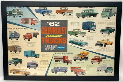 1962 CHEVROLET JOBMASTER TRUCKS ADVERTISING SIGN