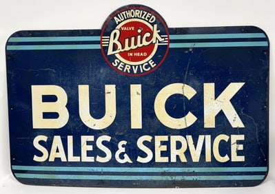 BUICK SALES & SERVICE DSP PORCELAIN SIGN