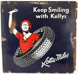 KELLY TIRES LOTTA LIKES PORCELAIN SIGN