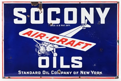 SOCONY AIRCRAFT OILS PORCELAIN SIGN