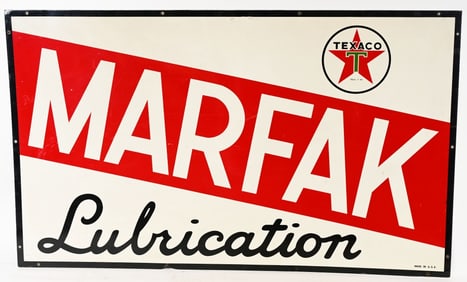 TEXACO MARFAK LUBRICATION SST SIGN