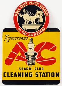 AC SPARK PLUG CLEANING STATION FLANGE SIGN