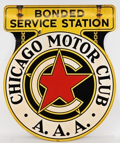 CHICAGO MOTOR CLUB AAA SERVICE STATION SIGN