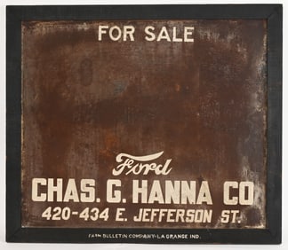 1920s TIN WOOD FRAMED FORD DEALERSHIP CHALKBOARD